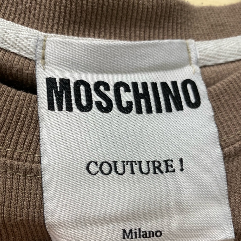 🔥🔥Moschino Original Couture Velvet BEAR? Logo Brown Classic Crewneck Sweater - Picture 2 of 6